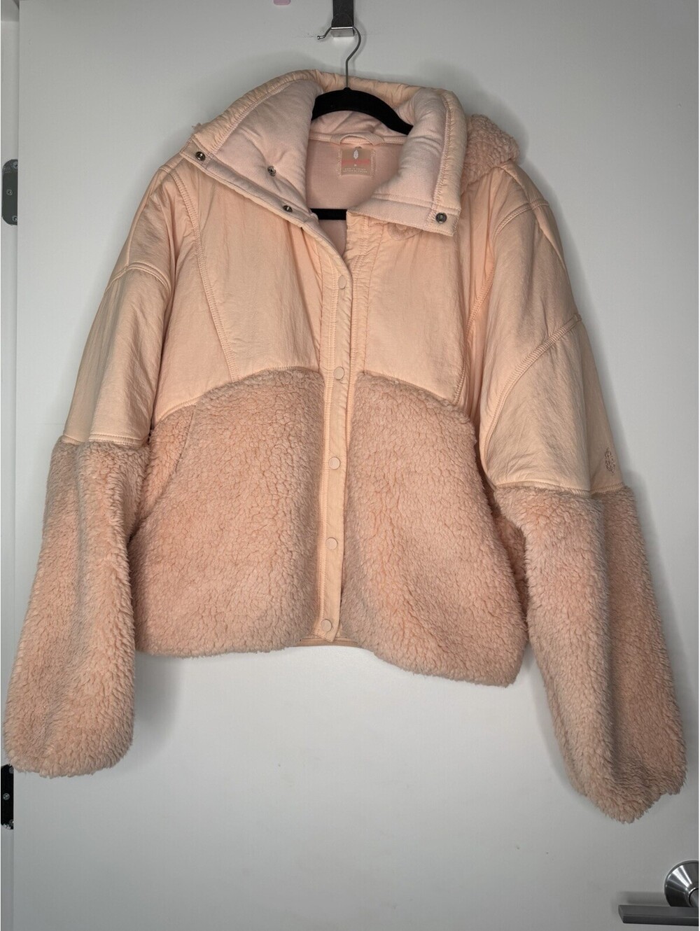 FREE PEOPLE FP MOVEMENT ADVENTURE AWAITS FLEECE JACKET Medium PEACH $168 Sherpa